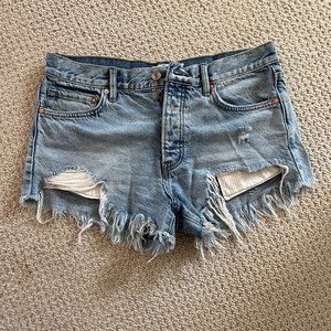 Distressed denim shorts | Free People | Size 27
